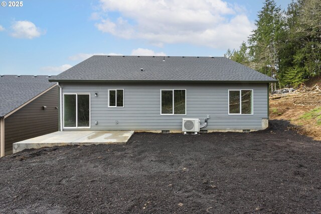 130 E H St, Vernonia, OR 97064 - back of house with a patio, a cooling unit, and a shingled roof