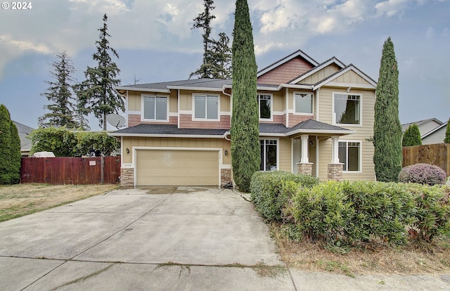 view of front of house with a garage