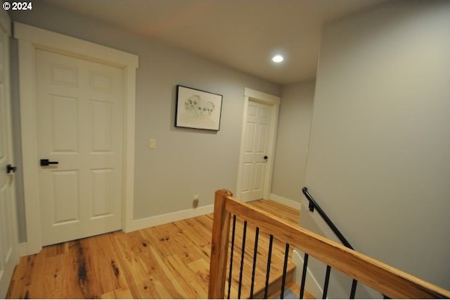 hallway featuring light hardwood / wood-style flooring