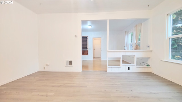 empty room featuring light wood-type flooring