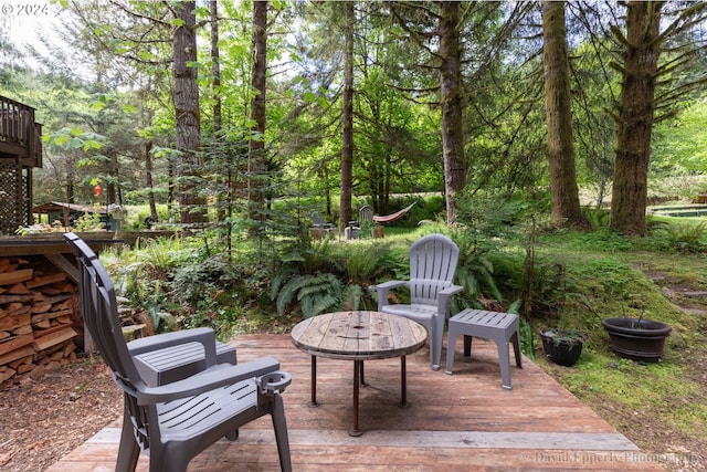 view of patio / terrace with a wooden deck