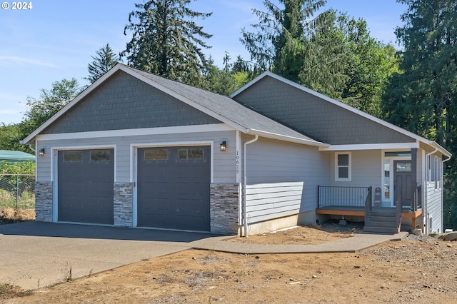 view of garage