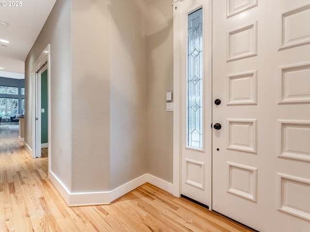 foyer featuring light wood-type flooring