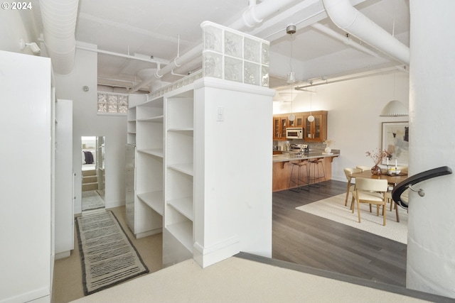 walk in closet featuring wood finished floors