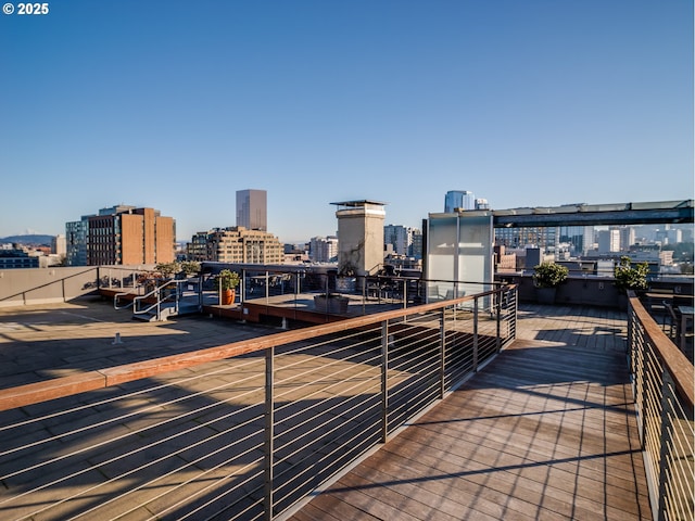 balcony with a view of city