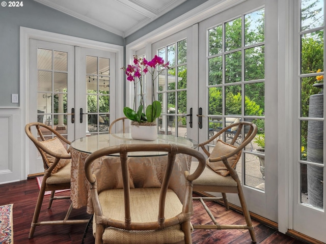 sunroom with french doors