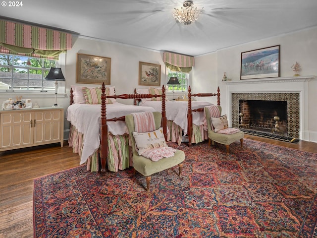 bedroom featuring wood-type flooring