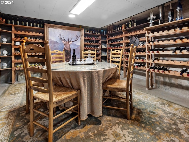 view of wine cellar