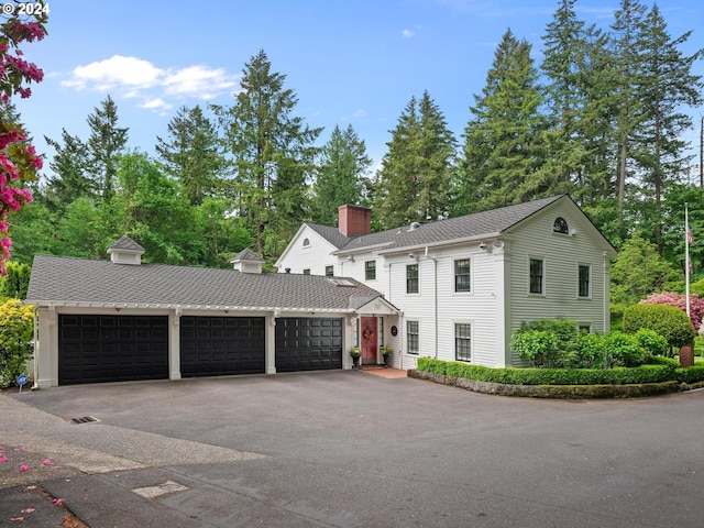 view of front of house with a garage