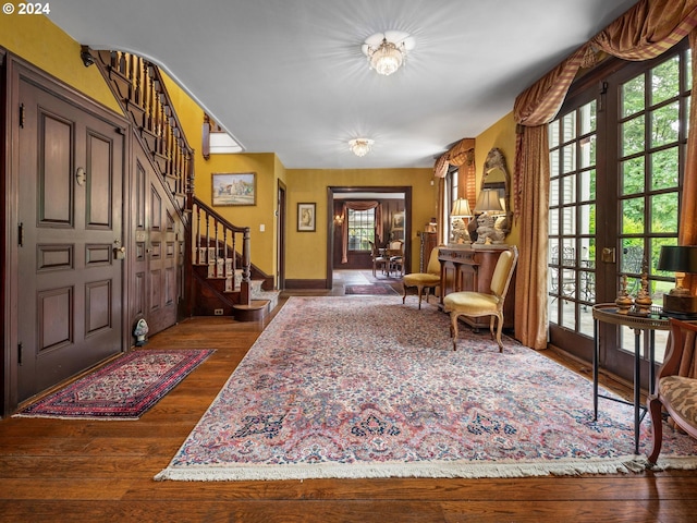 entrance foyer with wood-type flooring