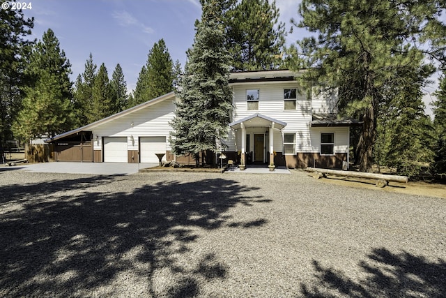 view of front of house with a garage