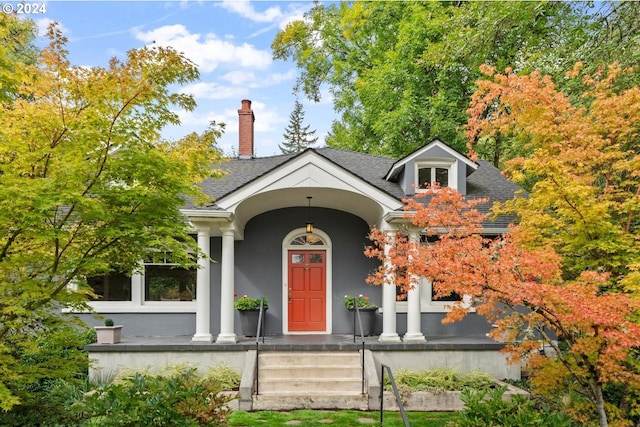 entrance to property with a porch