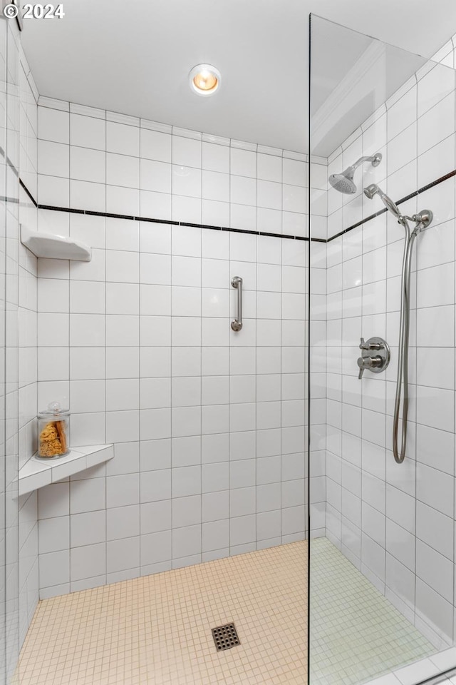 bathroom featuring walk in shower