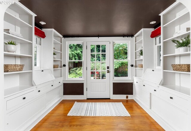 interior space featuring light wood-type flooring