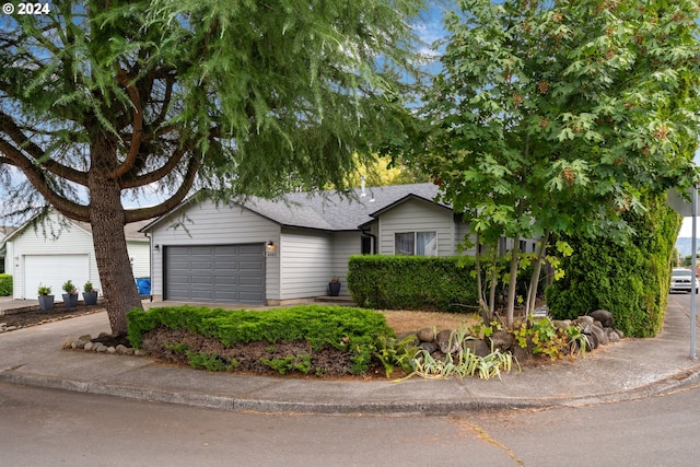 view of front of property featuring a garage