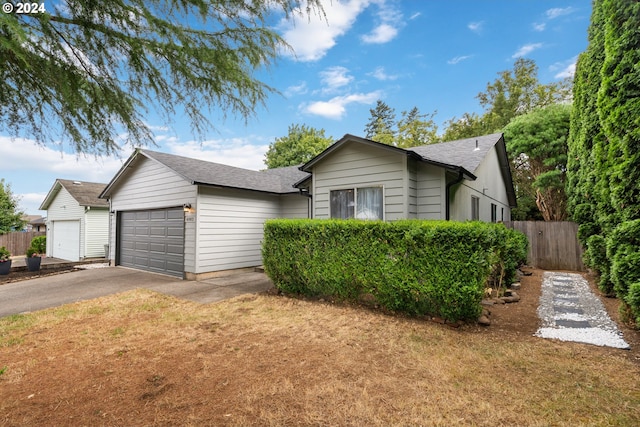 view of front of home with a garage