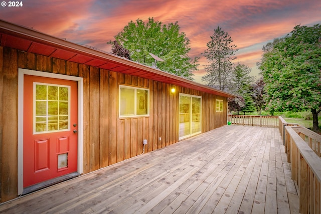 view of deck at dusk