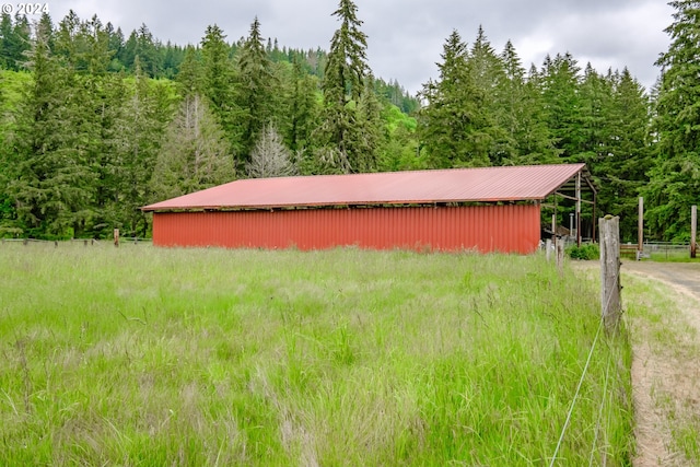 42681 Island Inn Dr, Lebanon, OR 97355 - view of pole building with a forest view