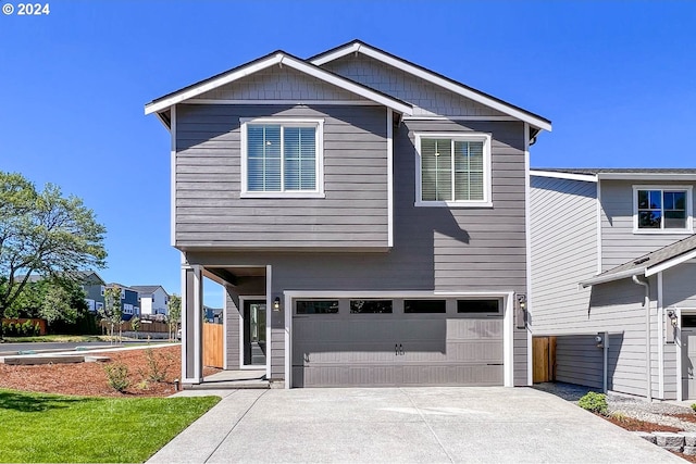 view of front of home featuring a garage