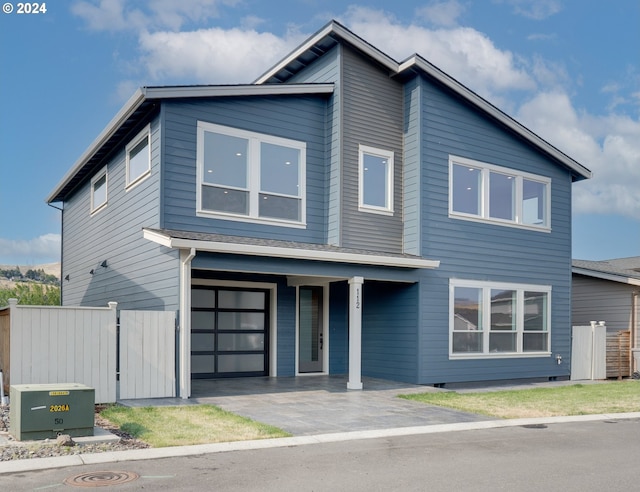 contemporary house with a garage