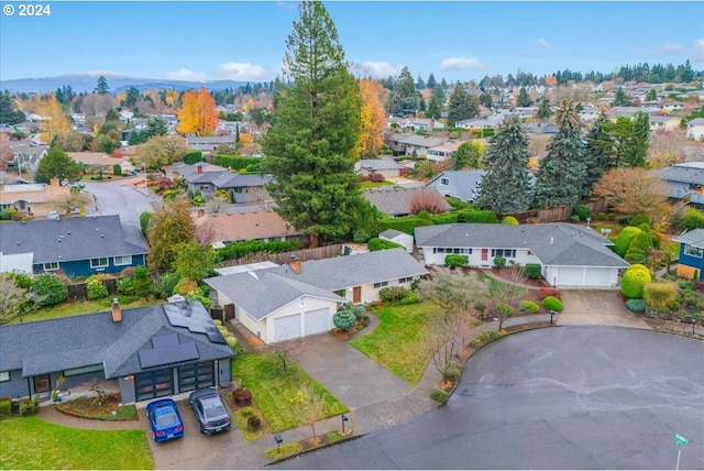 bird's eye view with a mountain view