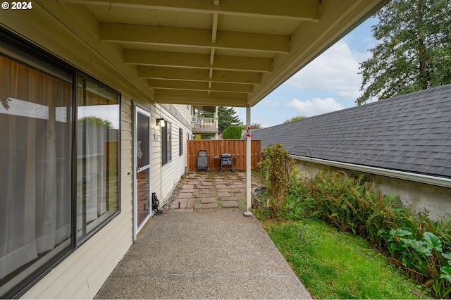 view of patio with fence