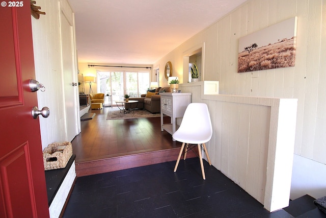 1400 W 40th St, Eugene, OR 97405 - hall with wooden walls and wood-type flooring