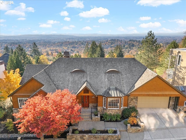 view of front of house with a garage