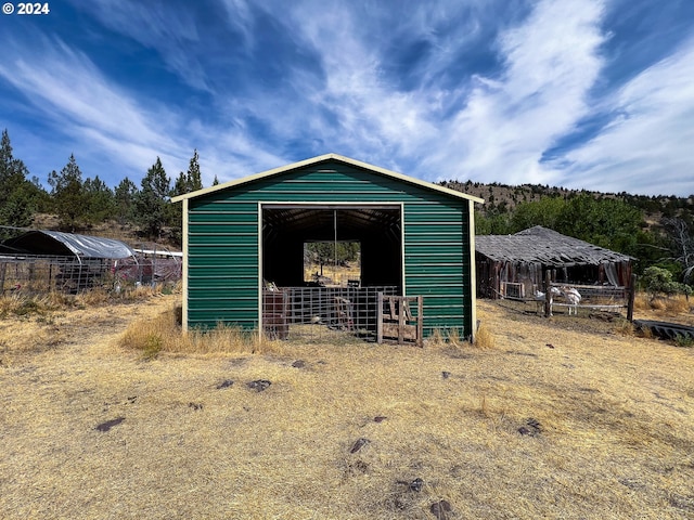 view of pole building