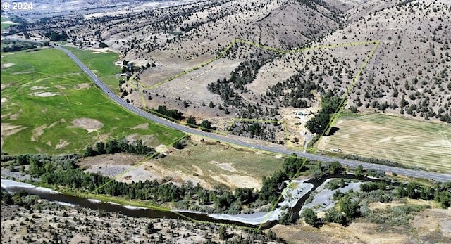 aerial view featuring a rural view