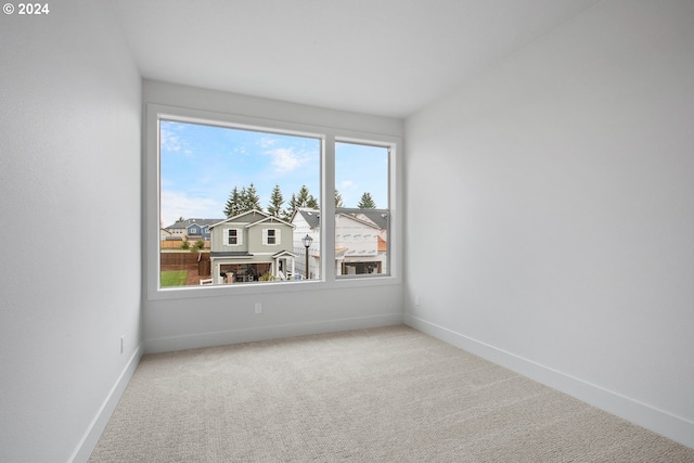 empty room with light carpet and plenty of natural light