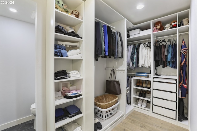 spacious closet featuring wood-type flooring