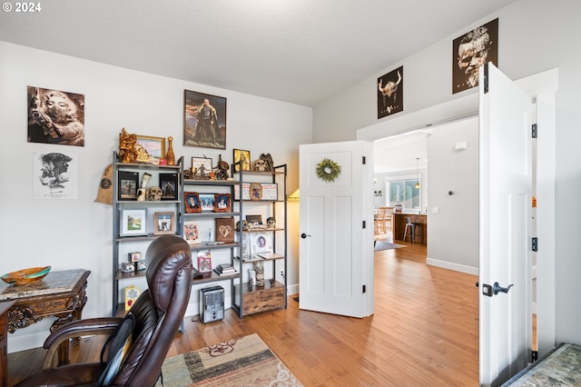 office featuring light wood-type flooring