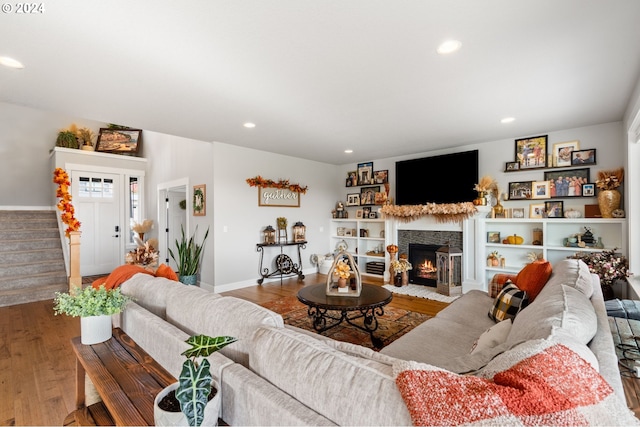 living room featuring hardwood / wood-style floors