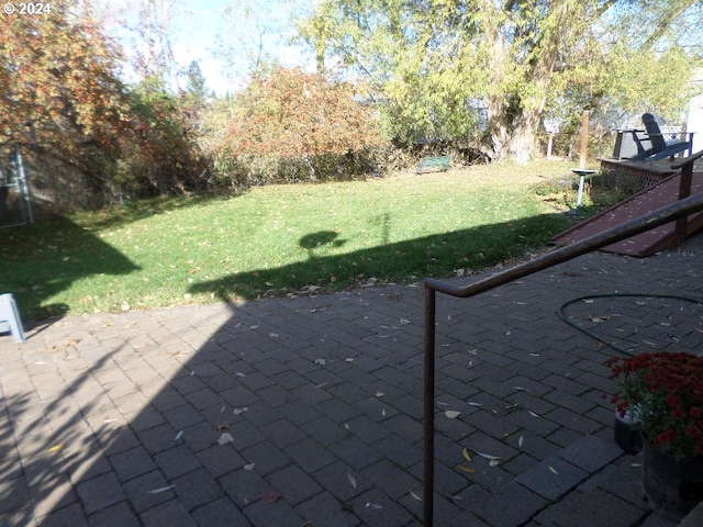 view of yard featuring a patio