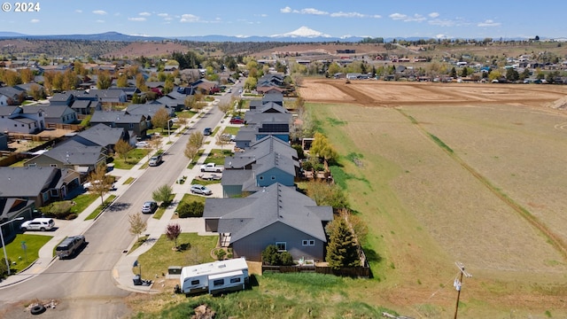 aerial view with a mountain view