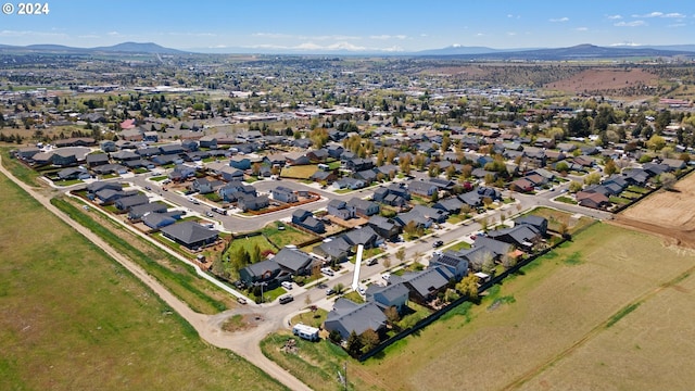 drone / aerial view with a mountain view