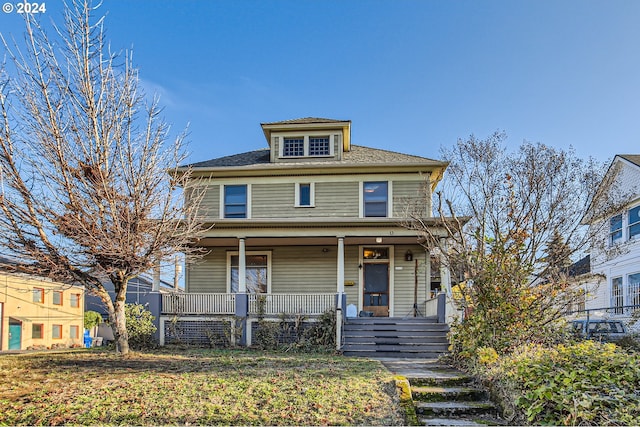 view of front of property featuring a porch