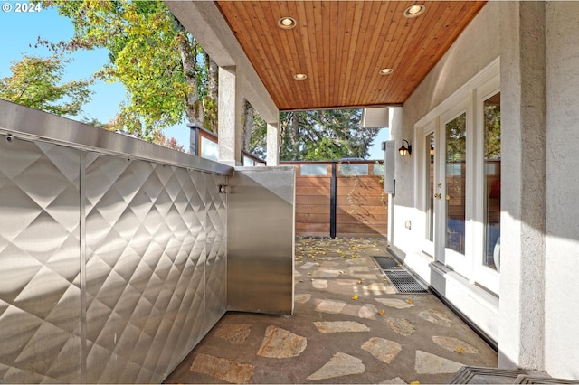 view of patio / terrace featuring french doors