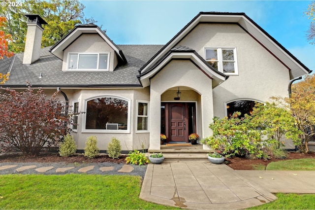 view of front of house with a front yard