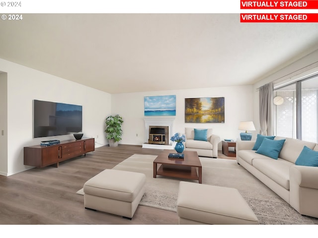 living room featuring light hardwood / wood-style floors