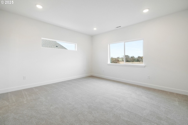 carpeted spare room with a wealth of natural light