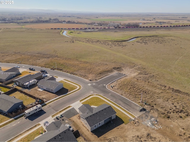 drone / aerial view with a rural view