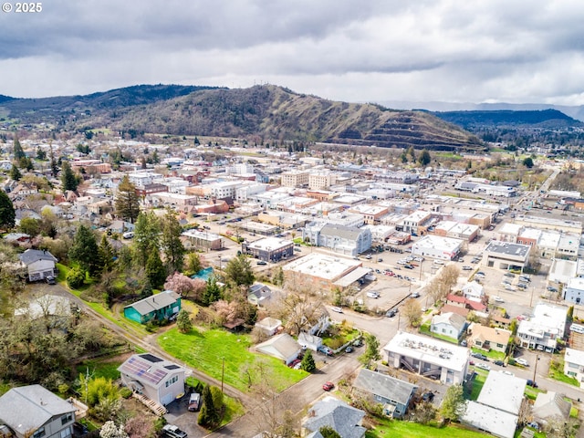 aerial view featuring a mountain view