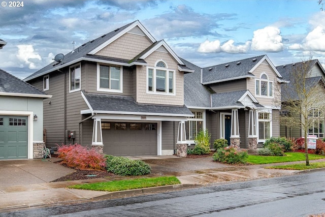 craftsman-style house with a garage