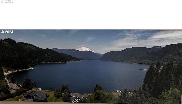 view of water feature with a mountain view