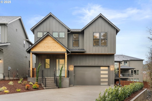 view of front of home with a garage