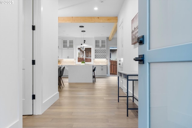 hall featuring light hardwood / wood-style floors