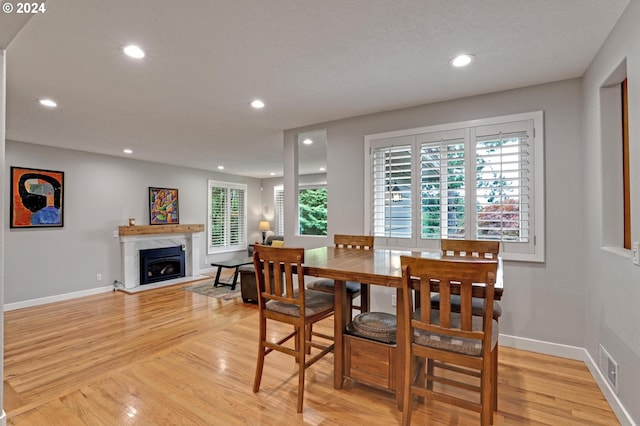 dining area featuring light hardwood / wood-style floors