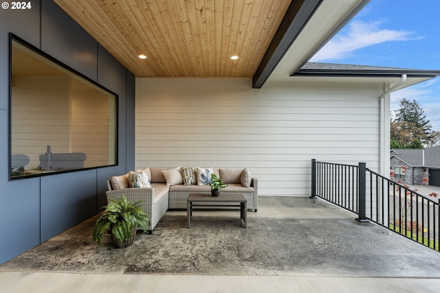 view of patio featuring an outdoor living space